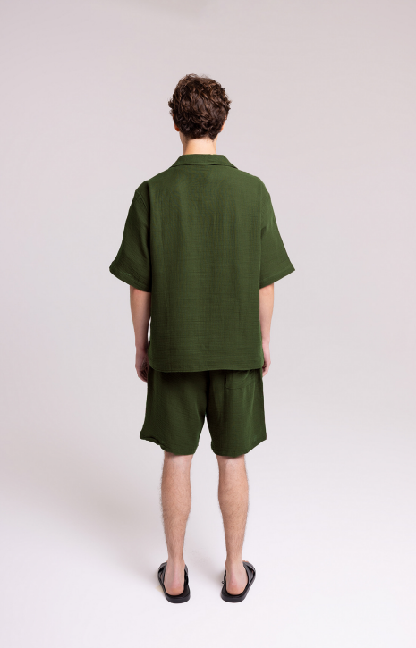 Men's Green Shirt & Shorts Set – Relaxed Summer Fit