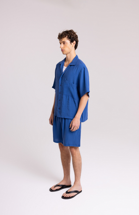Men's Blue Shirt & Shorts Set – Relaxed Fit Style