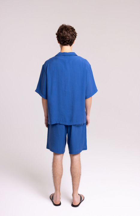 Men's Blue Shirt & Shorts Set – Relaxed Fit Style
