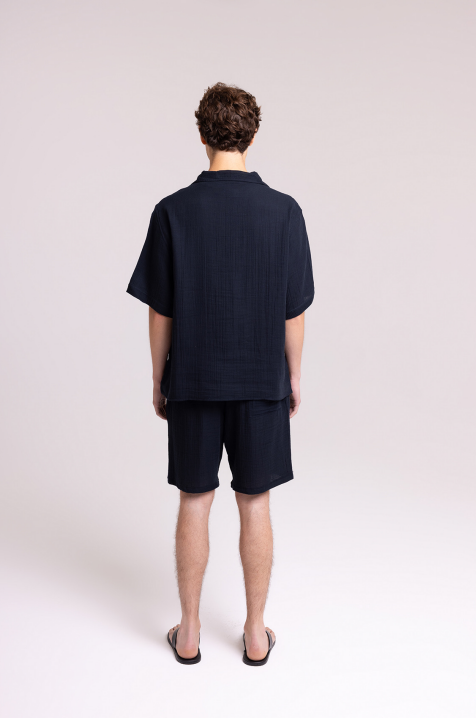 Men's Black Shirt & Shorts Set – Summer Relaxed Fit