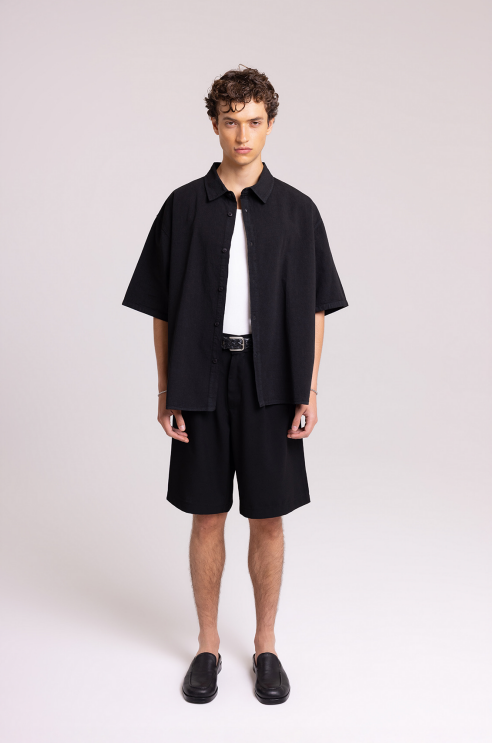 Men's Black Shirt & Shorts Set – Minimalist Streetwear