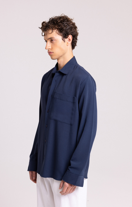 Men's Navy Long Sleeve Shirt – Relaxed Modern Fit