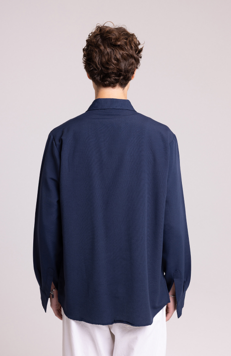 Men's Navy Long Sleeve Shirt – Relaxed Modern Fit