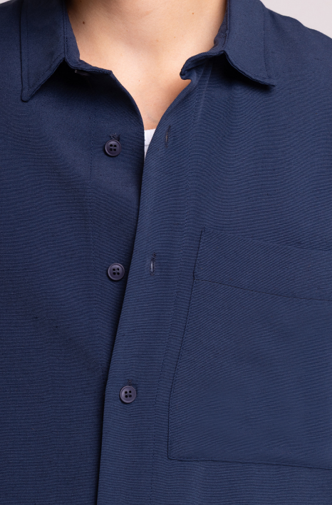 Men's Navy Long Sleeve Shirt – Relaxed Modern Fit