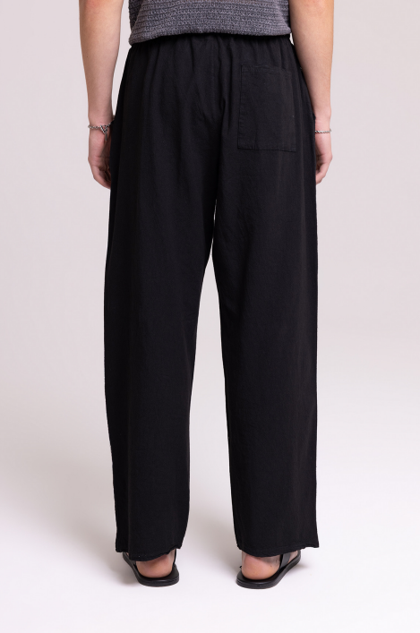 Men's Black Drawstring Pants – Relaxed Beach Fit