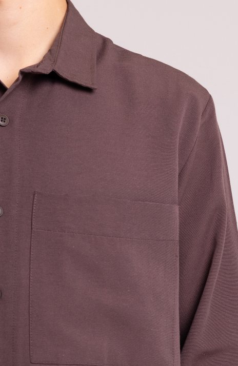 Relaxed Fit Chest Pocket Shirt – Mocha Brown