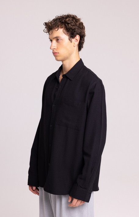 Men’s Classic Black Long Sleeve Button-Up Shirt