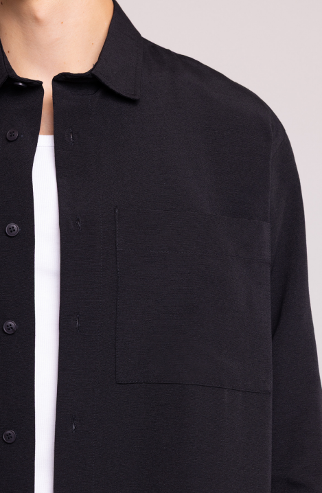 Men’s Black Long Sleeve Shirt – Casual Minimal Style