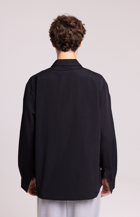 Men’s Black Long Sleeve Shirt – Casual Minimal Style