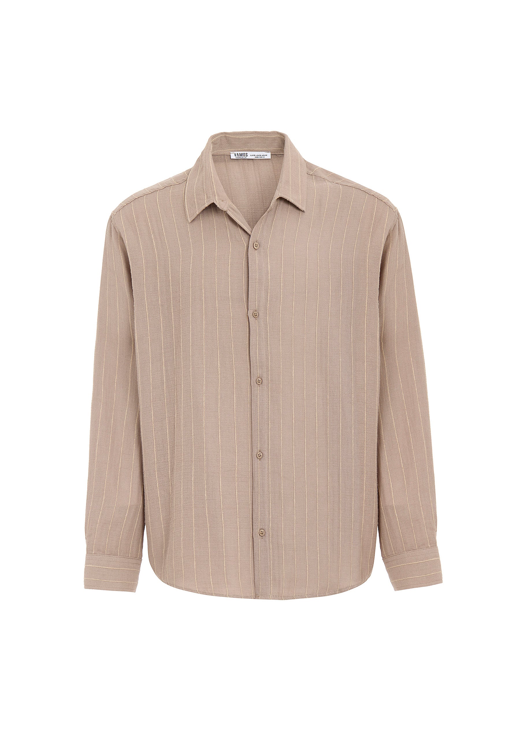 Beige Striped Oversize Muslin Cotton Shirt – Breezy Casual