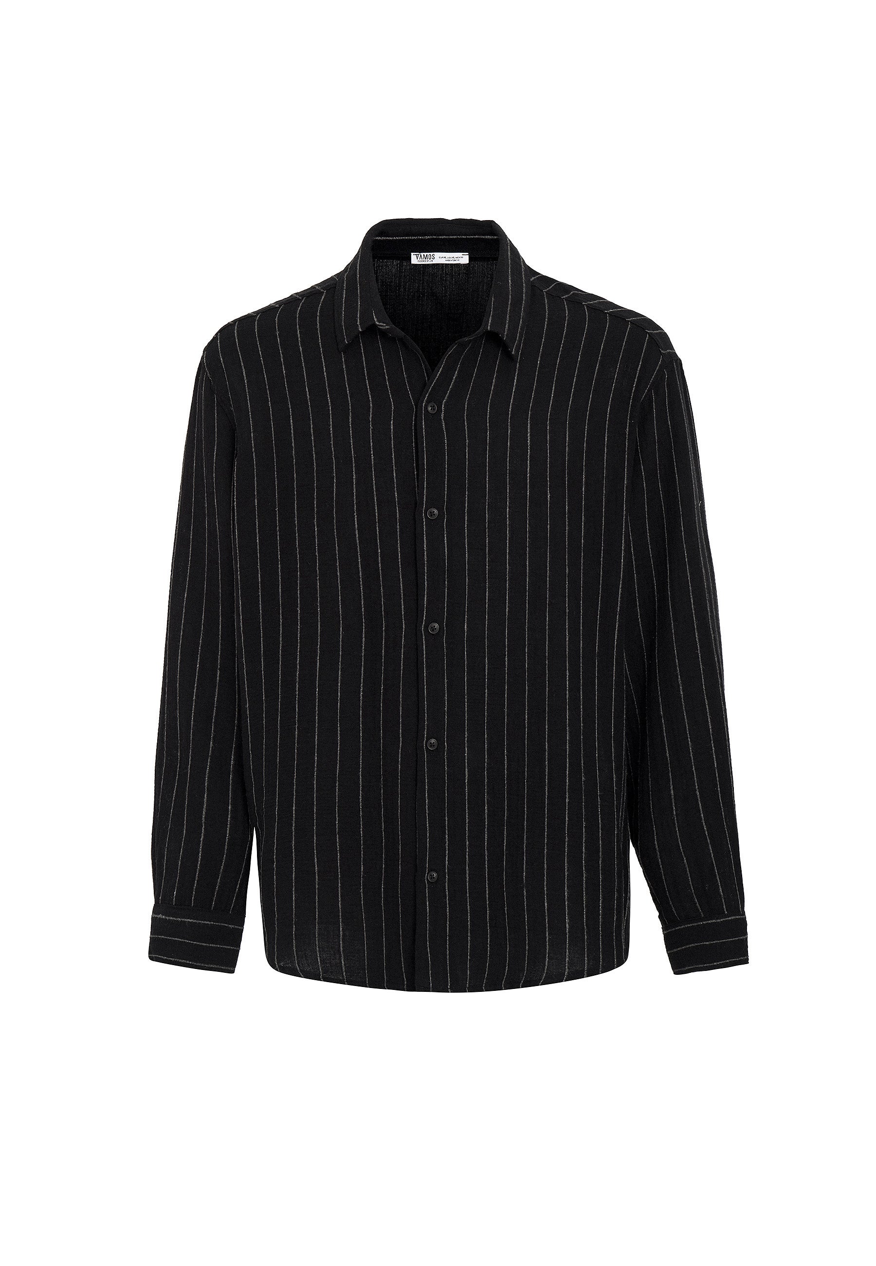 Black Striped Oversize Muslin Cotton Shirt – Effortless Urban Cool