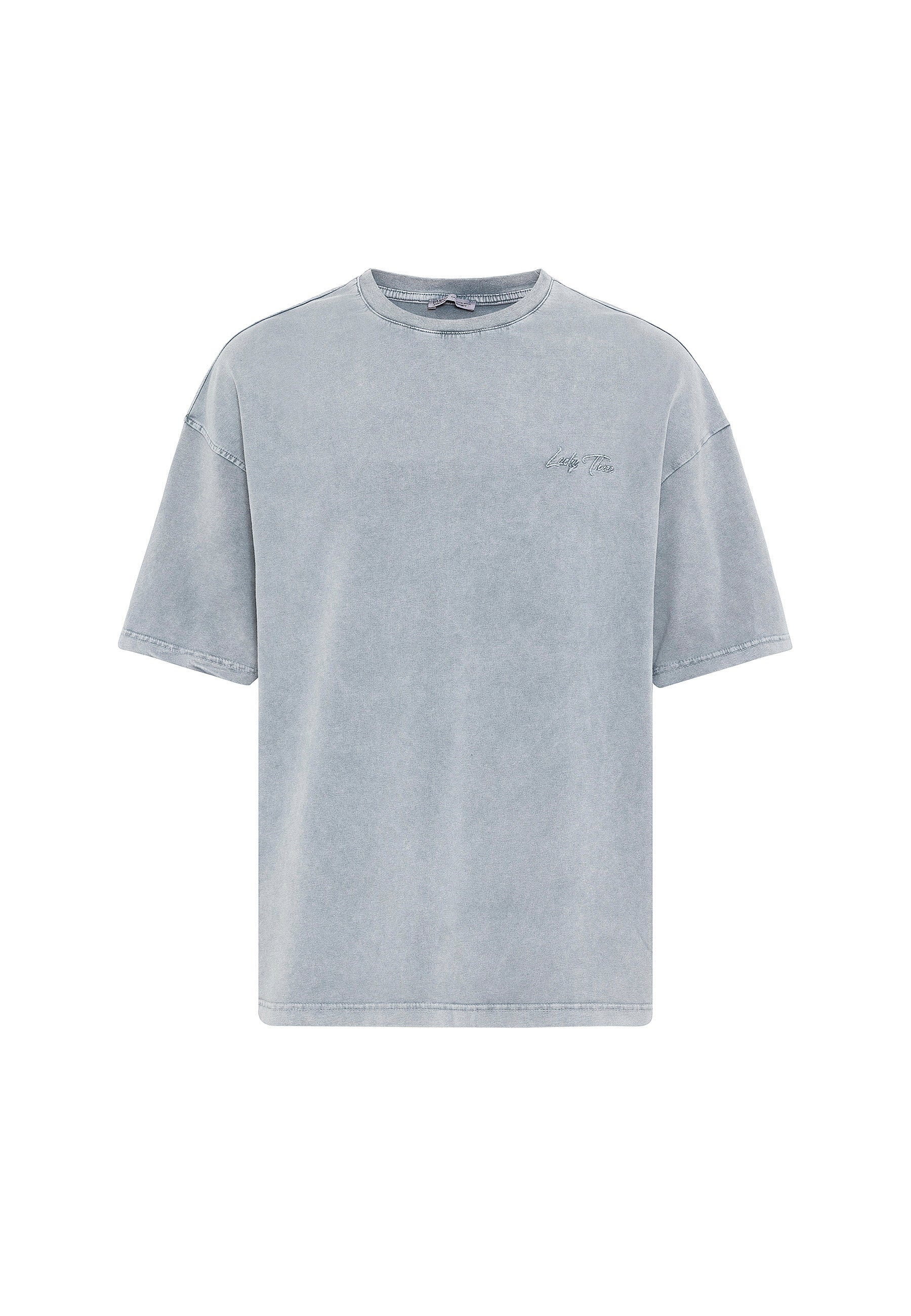 Washed Light Gray Oversized T-shirts – Relaxed Fit with Bold Back Print