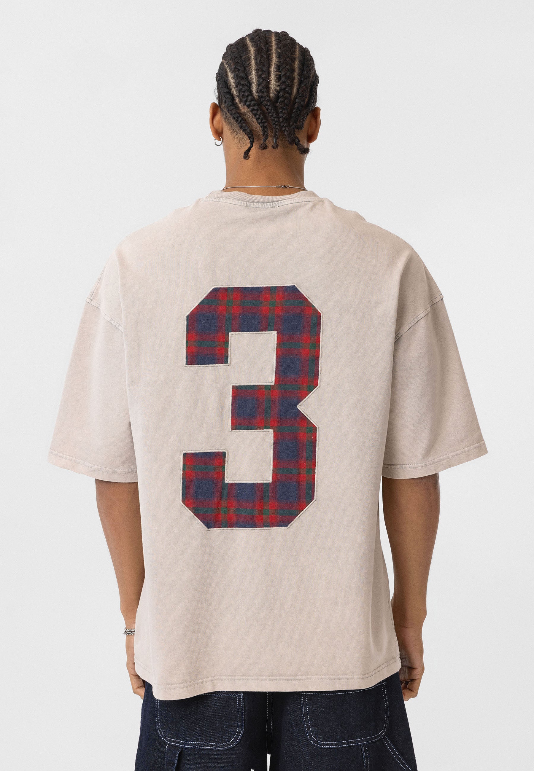 Washed Stone Oversized T-shirts – Soft Neutral Hue with Bold Back Graphic