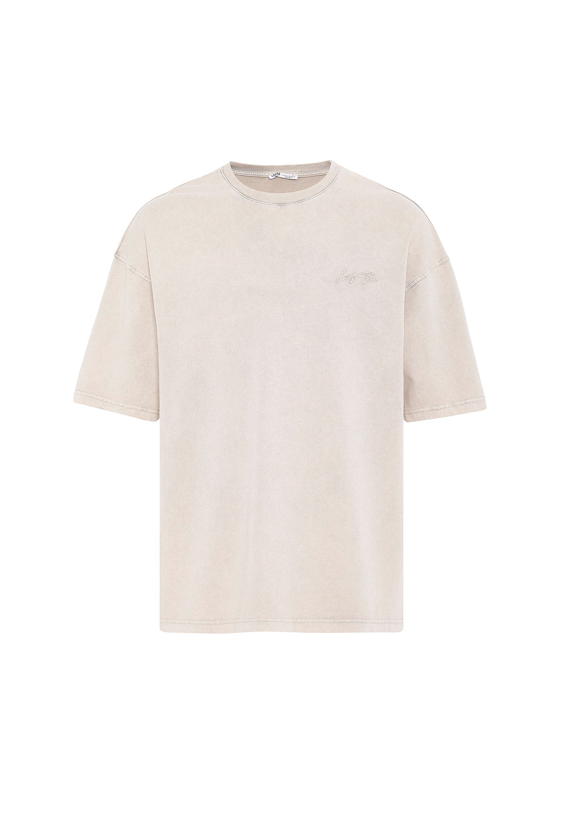 Washed Stone Oversized T-shirts – Soft Neutral Hue with Bold Back Graphic