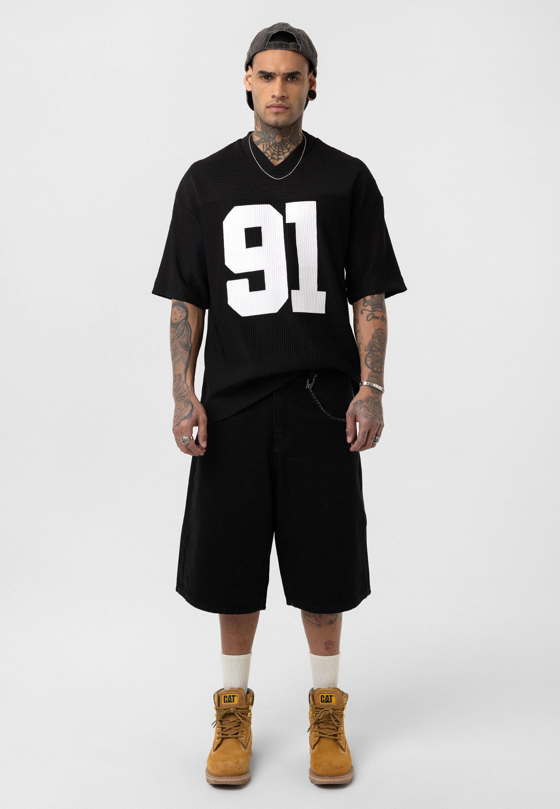 Matte Jet Black Oversized Ottoman-Texture T-shirts – Bold & Relaxed Urban Essential