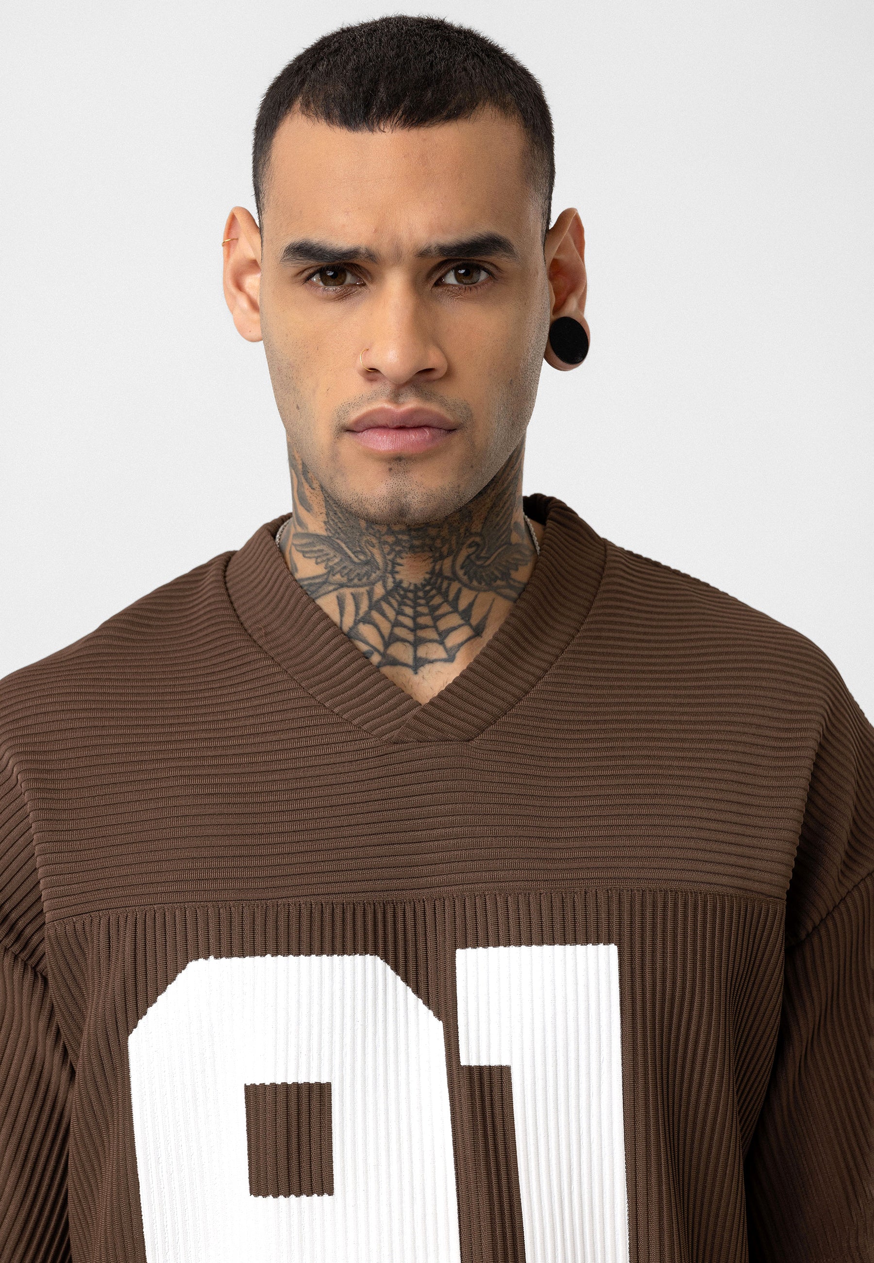 Rich Espresso Brown Oversized Ottoman-Texture T-shirts – Bold & Relaxed Urban Essential