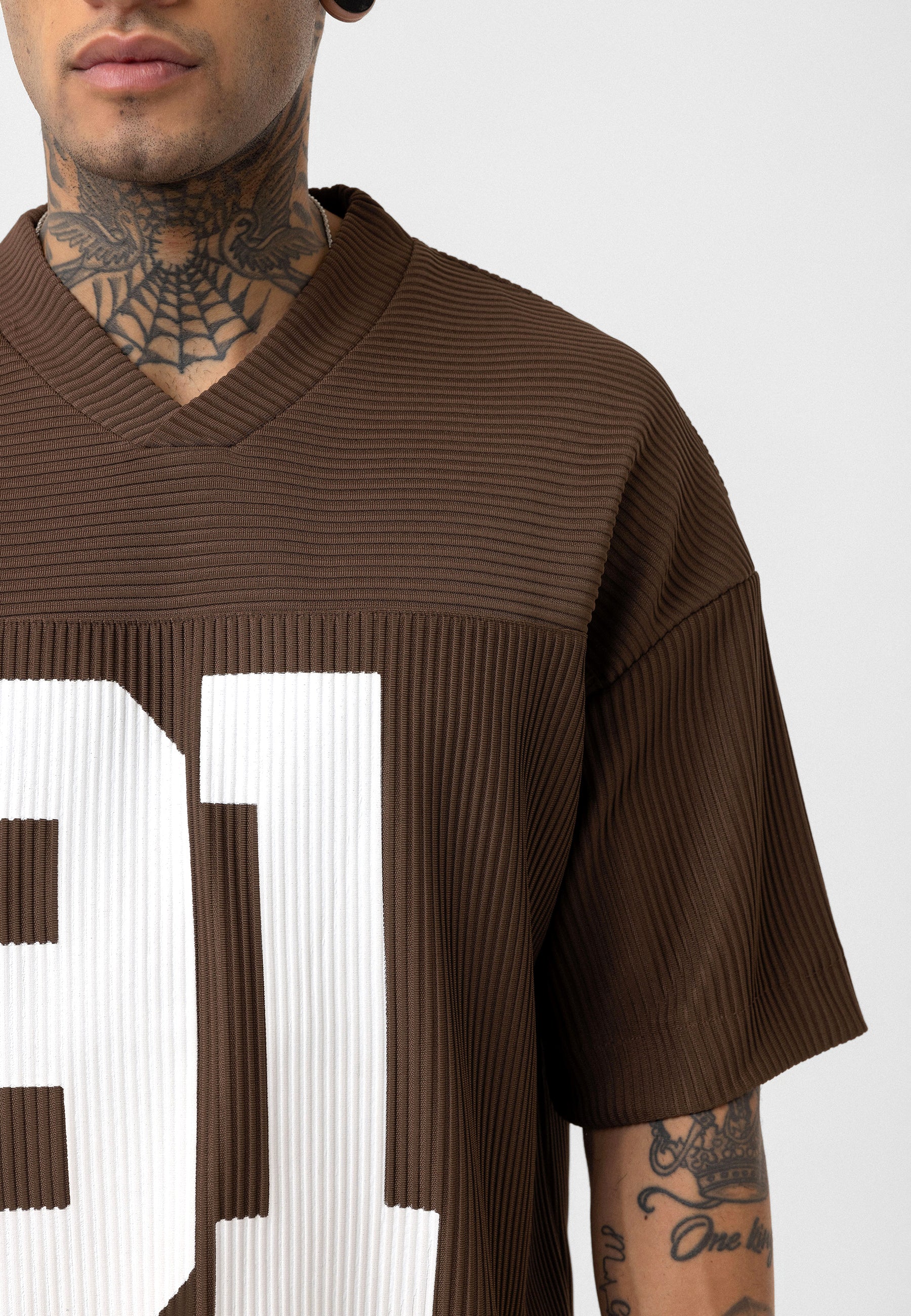 Rich Espresso Brown Oversized Ottoman-Texture T-shirts – Bold & Relaxed Urban Essential