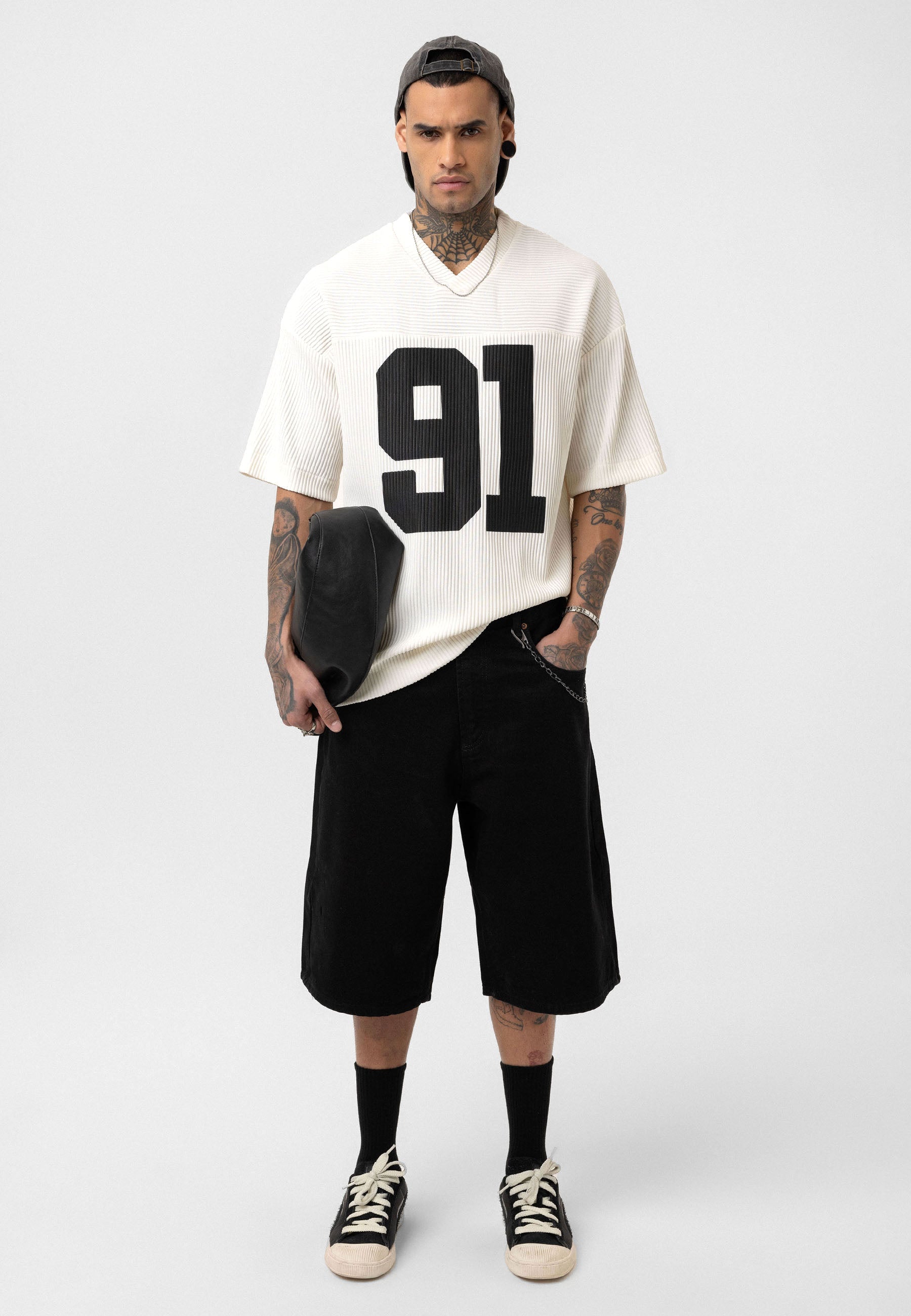 Rich Espresso White Oversized Ottoman-Texture T-shirts – Bold & Relaxed Urban Essential