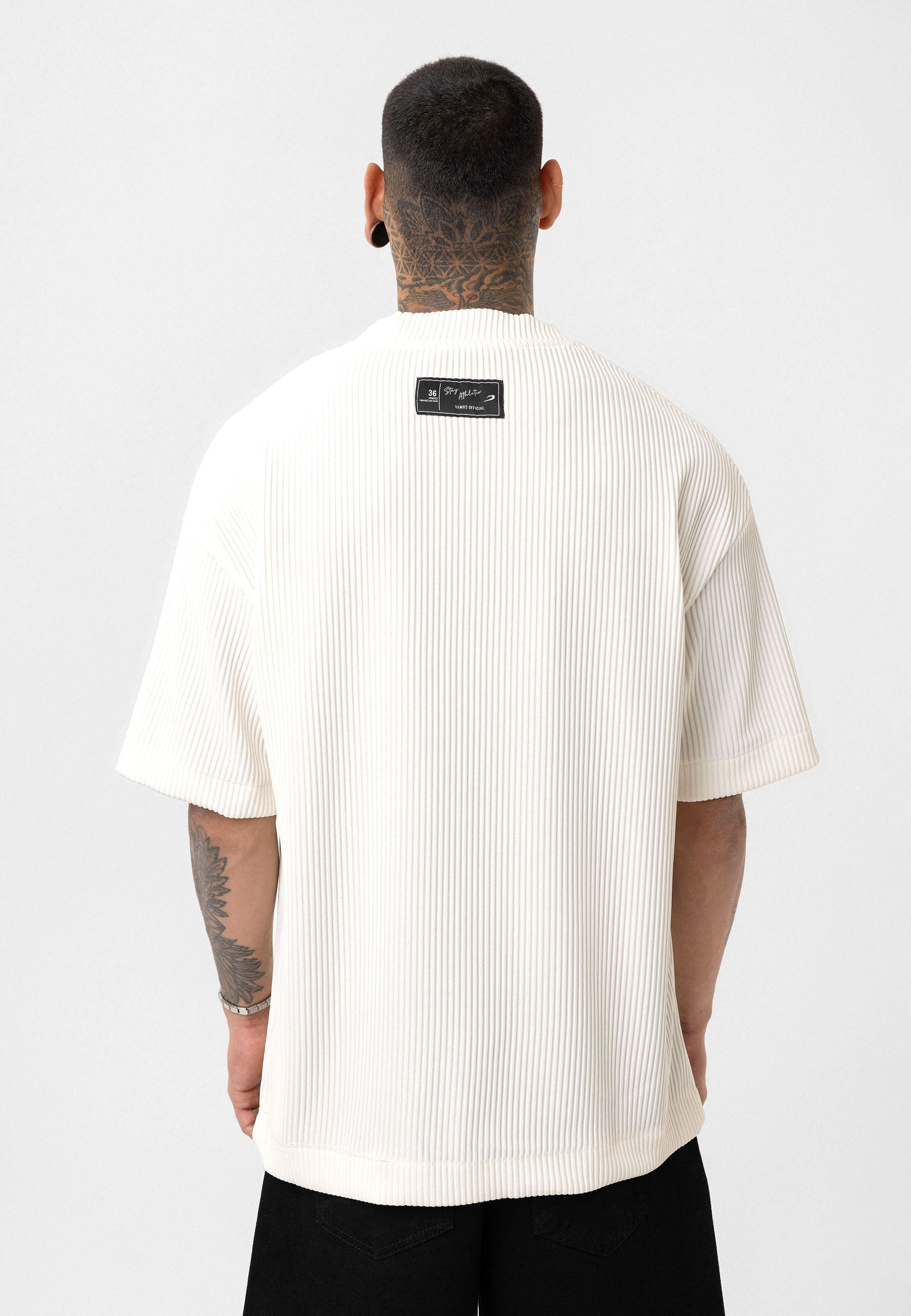 Rich Espresso White Oversized Ottoman-Texture T-shirts – Bold & Relaxed Urban Essential