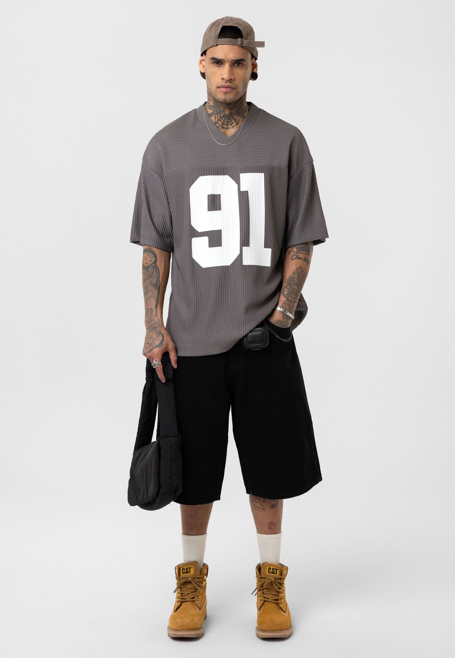 Muted Khaki Oversized Ottoman-Texture T-shirts – Bold & Relaxed Urban Essential
