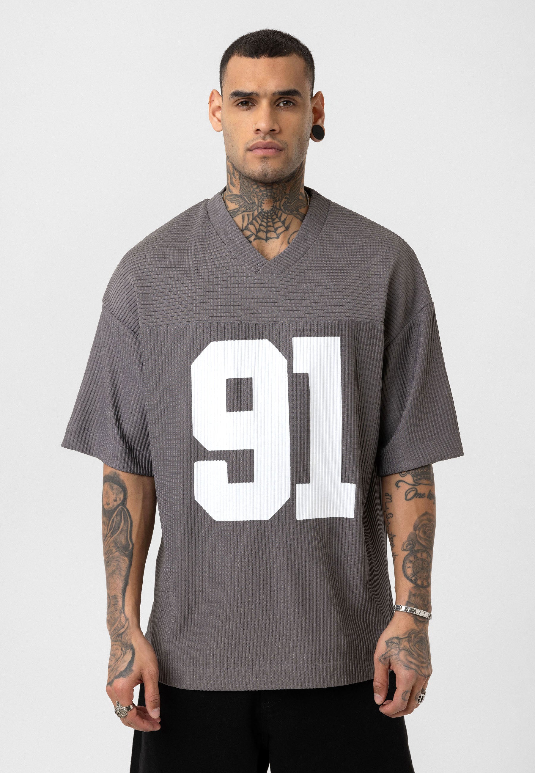 Muted Khaki Oversized Ottoman-Texture T-shirts – Bold & Relaxed Urban Essential