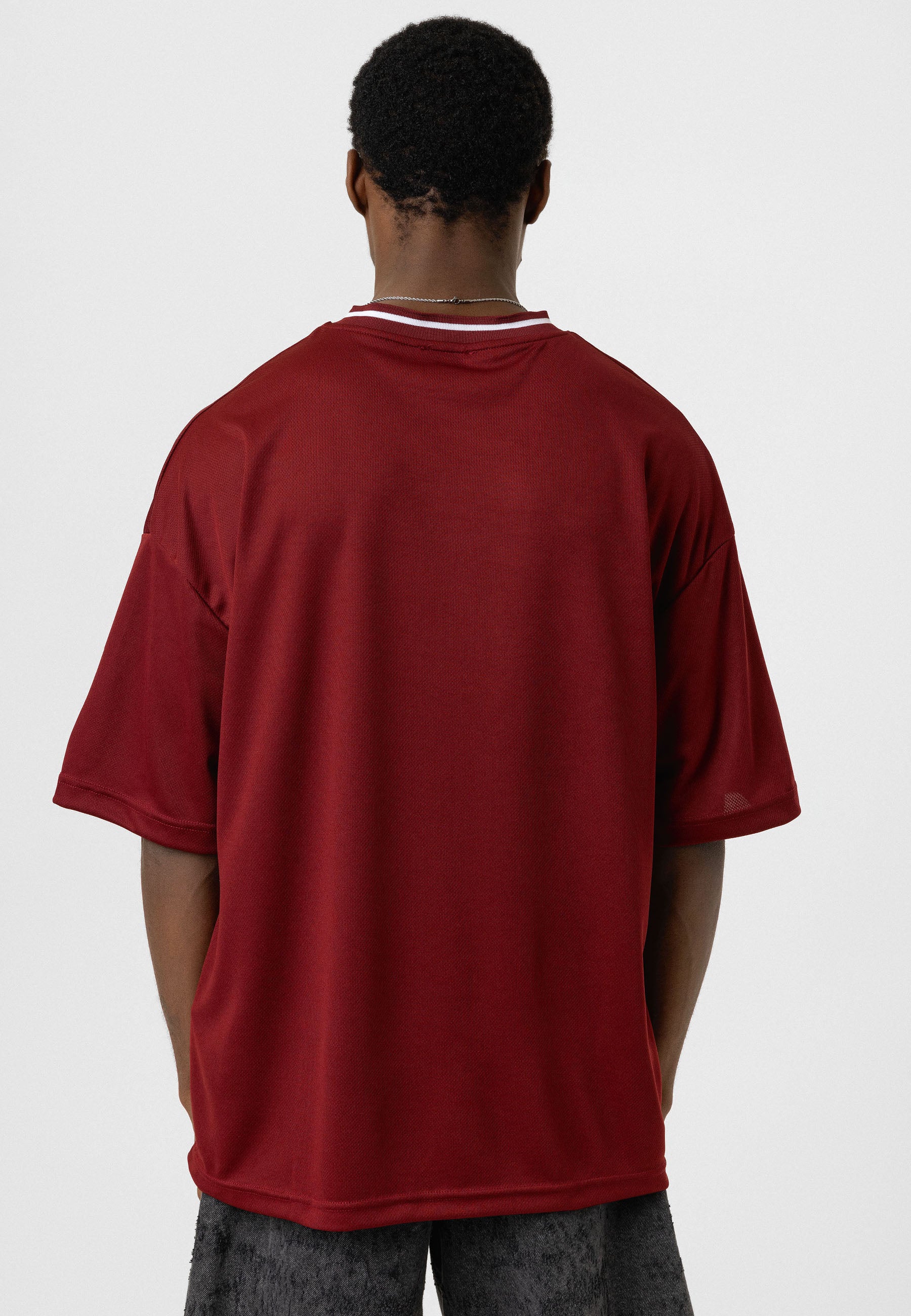 Rich Red Oversized “Fight for Victory” Jersey T-shirts – Sporty Street Edge