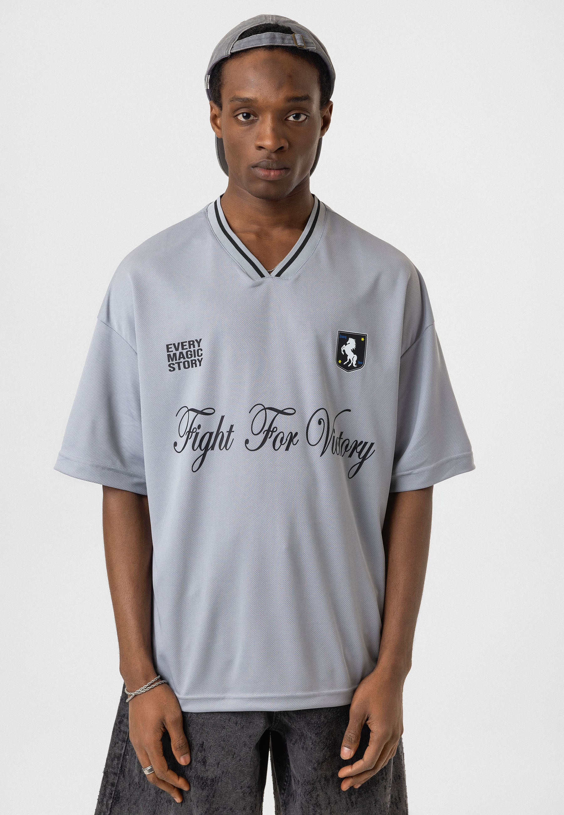 Stone Grey Oversized Jersey T-shirts – Sport Style with Soft Urban Appeal