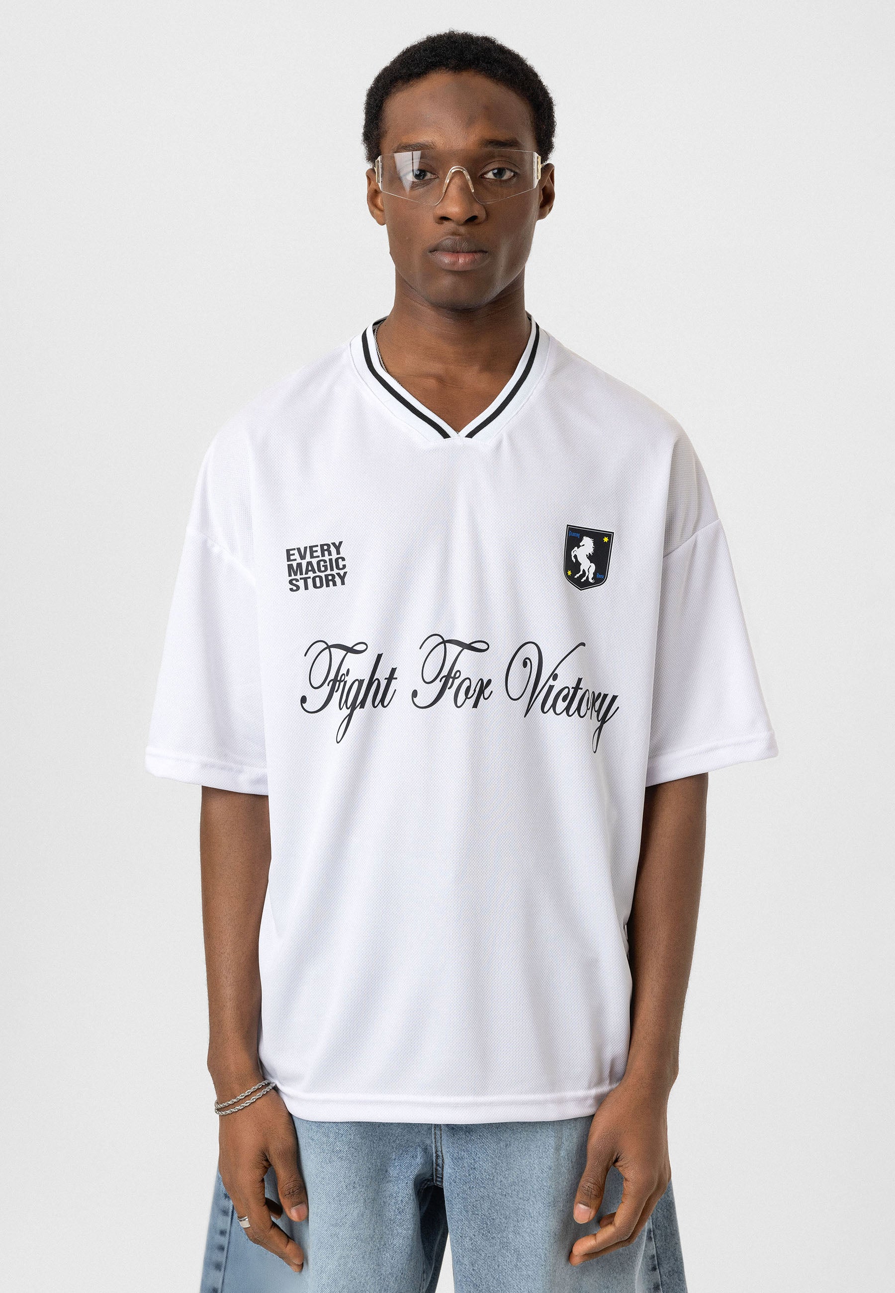 Crisp White Oversized Jersey T-Shirts – Urban Prints with a Clean Canvas