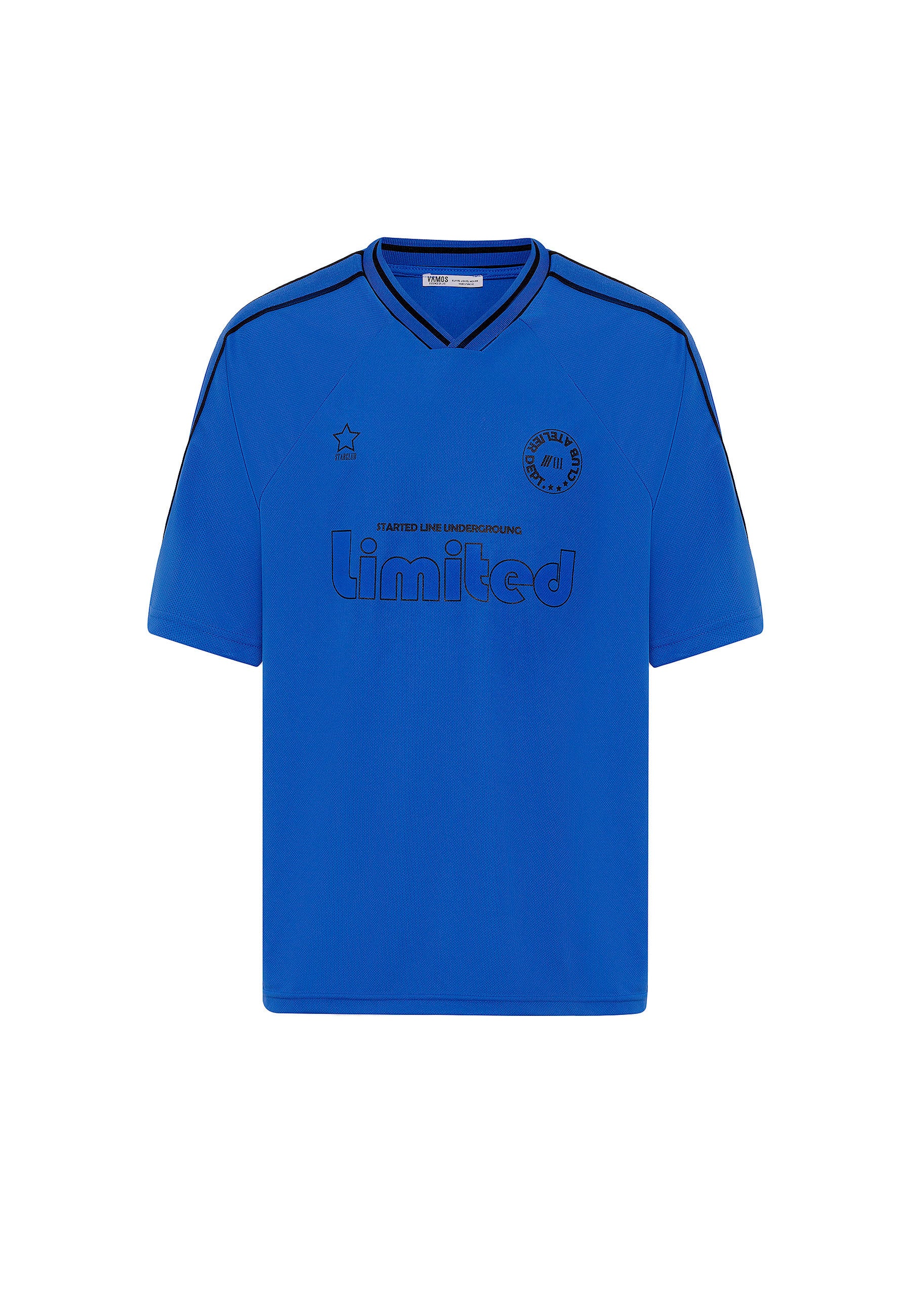 Vivid Saks Blue Oversized Jersey T-shirts – Bold Athletic Style with Comfort