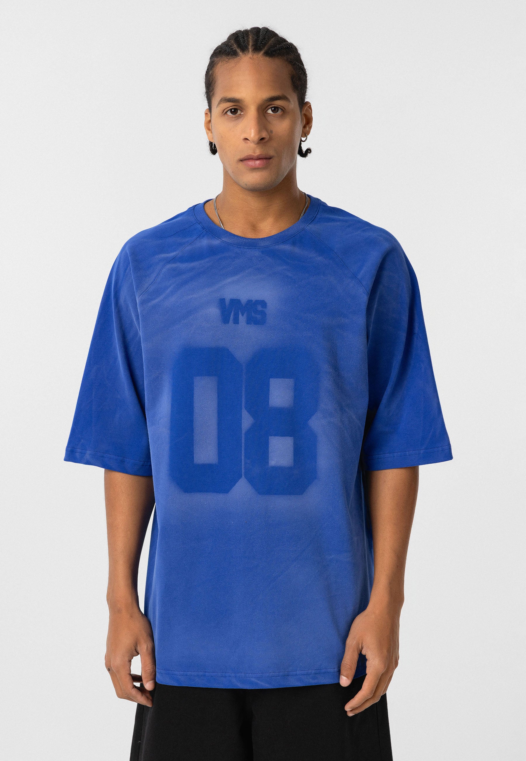 Vintage Blue Acid‑Wash Oversized T-shirts Retro Fade Meets Modern Streetwear