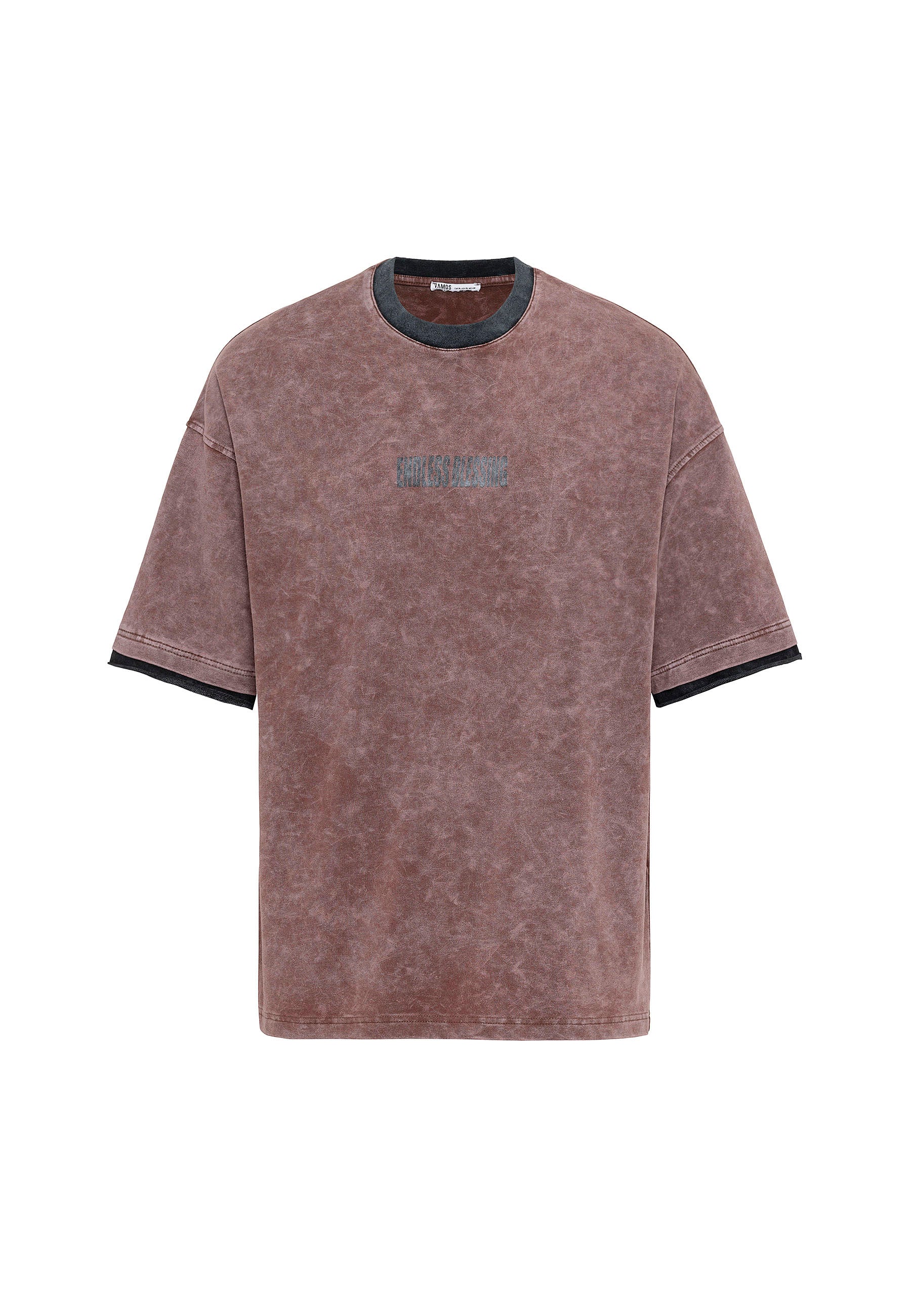 Charcoal Washed Oversized Distressed T-shirts Bold Logo Meets Raw Texture