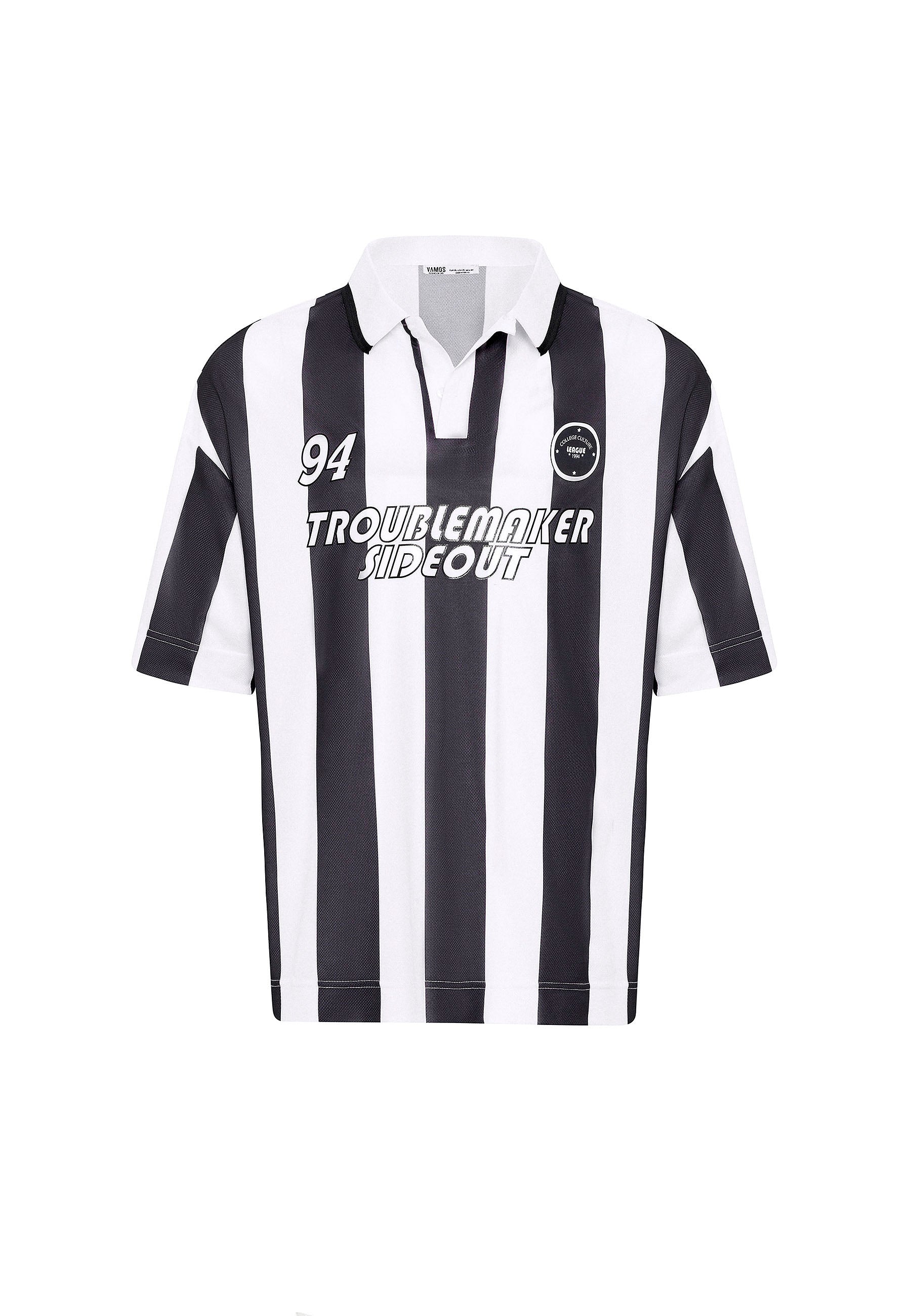 Oversized Polo-Collar Jersey T-Shirt – Sport Luxe in Black, Green, Blue, Red & Grey