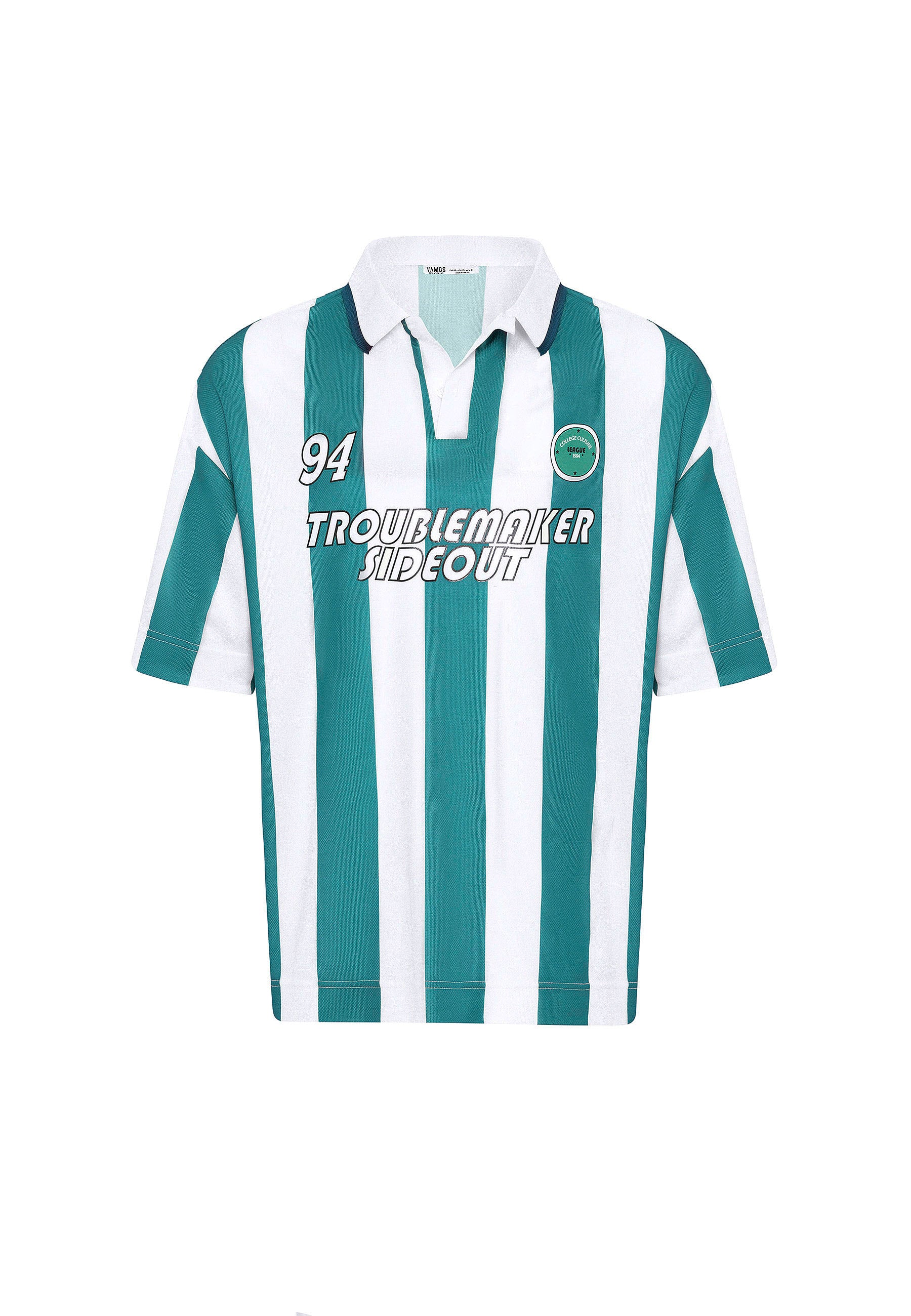 Oversized Polo-Collar Jersey T-Shirt – Sport Luxe in Black, Green, Blue, Red & Grey