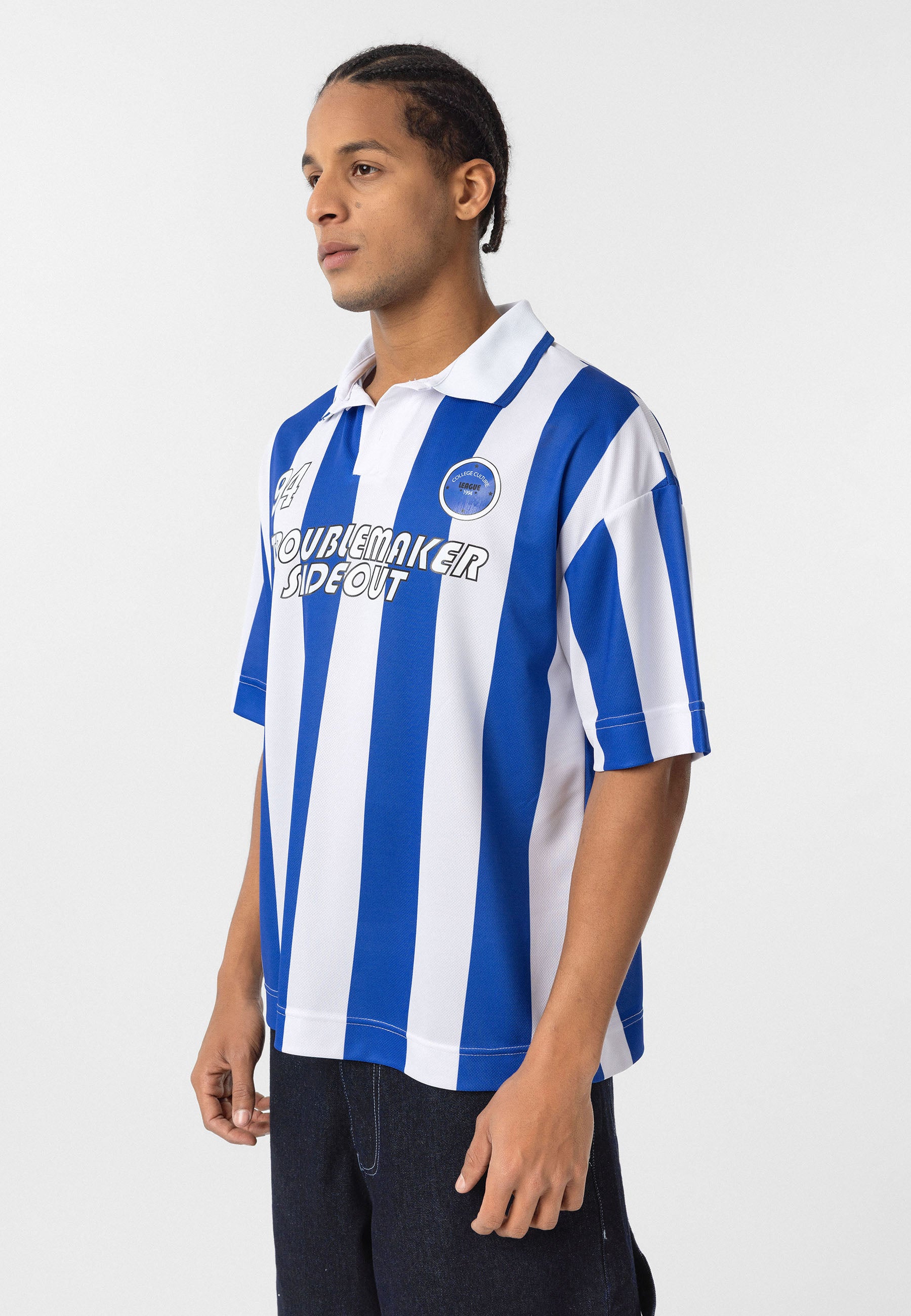 Oversized Polo-Collar Jersey T-Shirt – Sport Luxe in Black, Green, Blue, Red & Grey