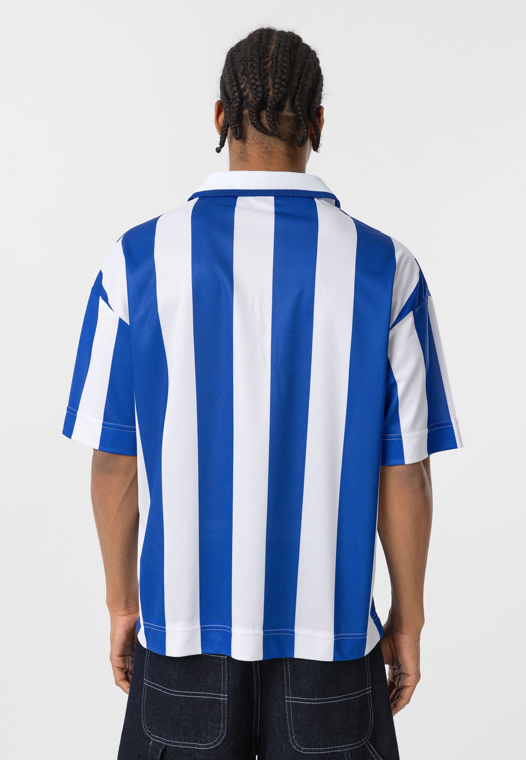 Oversized Polo-Collar Jersey T-Shirt – Sport Luxe in Black, Green, Blue, Red & Grey