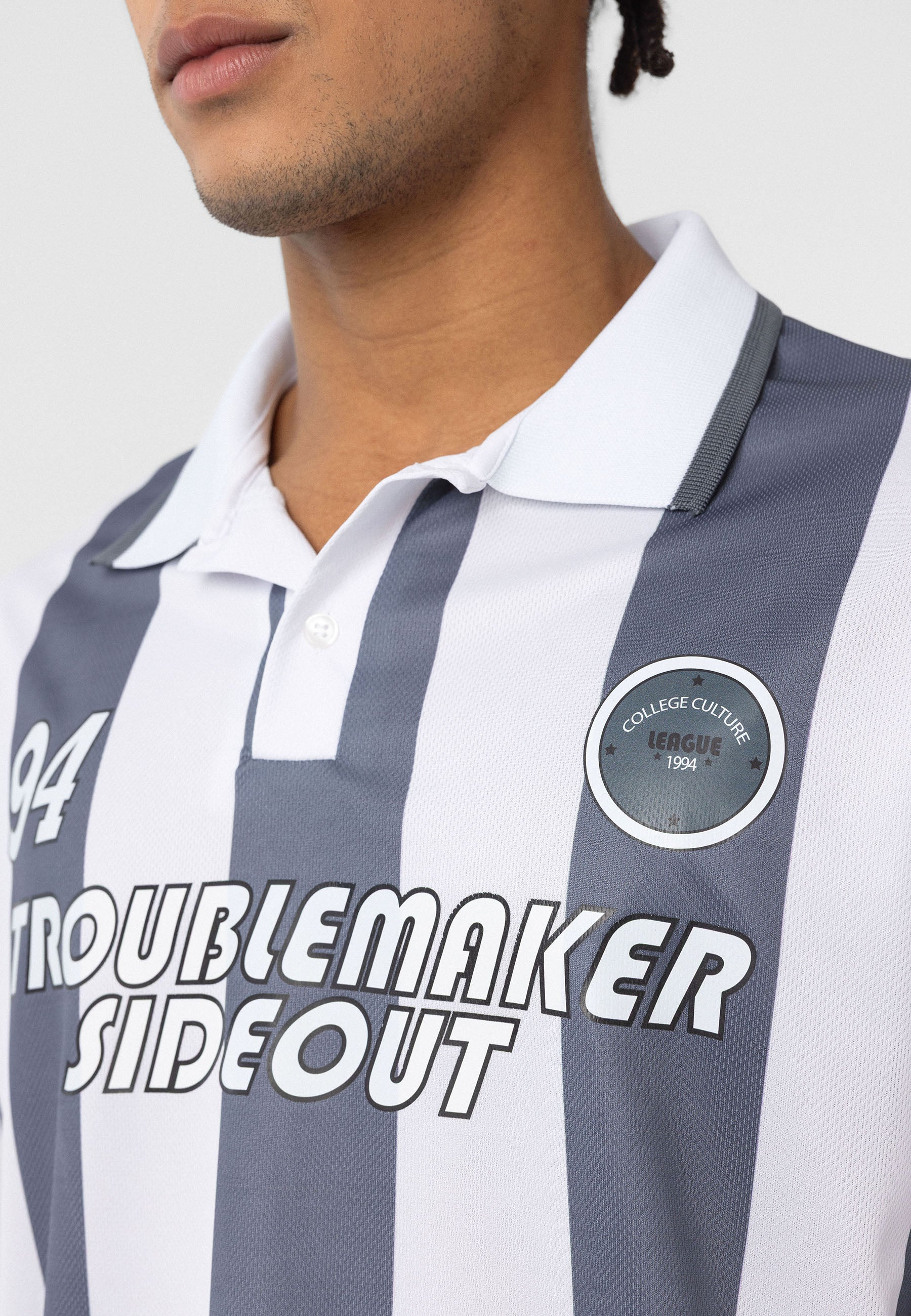 Oversized Polo-Collar Jersey T-Shirt – Sport Luxe in Black, Green, Blue, Red & Grey