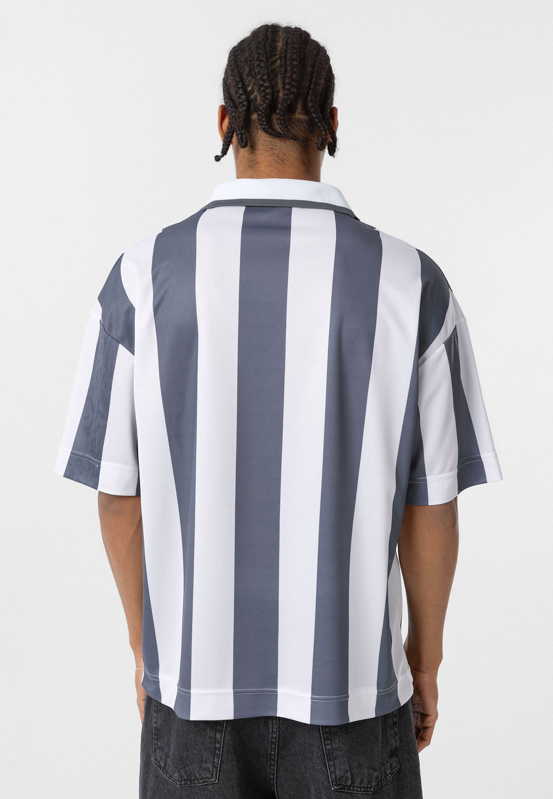 Oversized Polo-Collar Jersey T-Shirt – Sport Luxe in Black, Green, Blue, Red & Grey