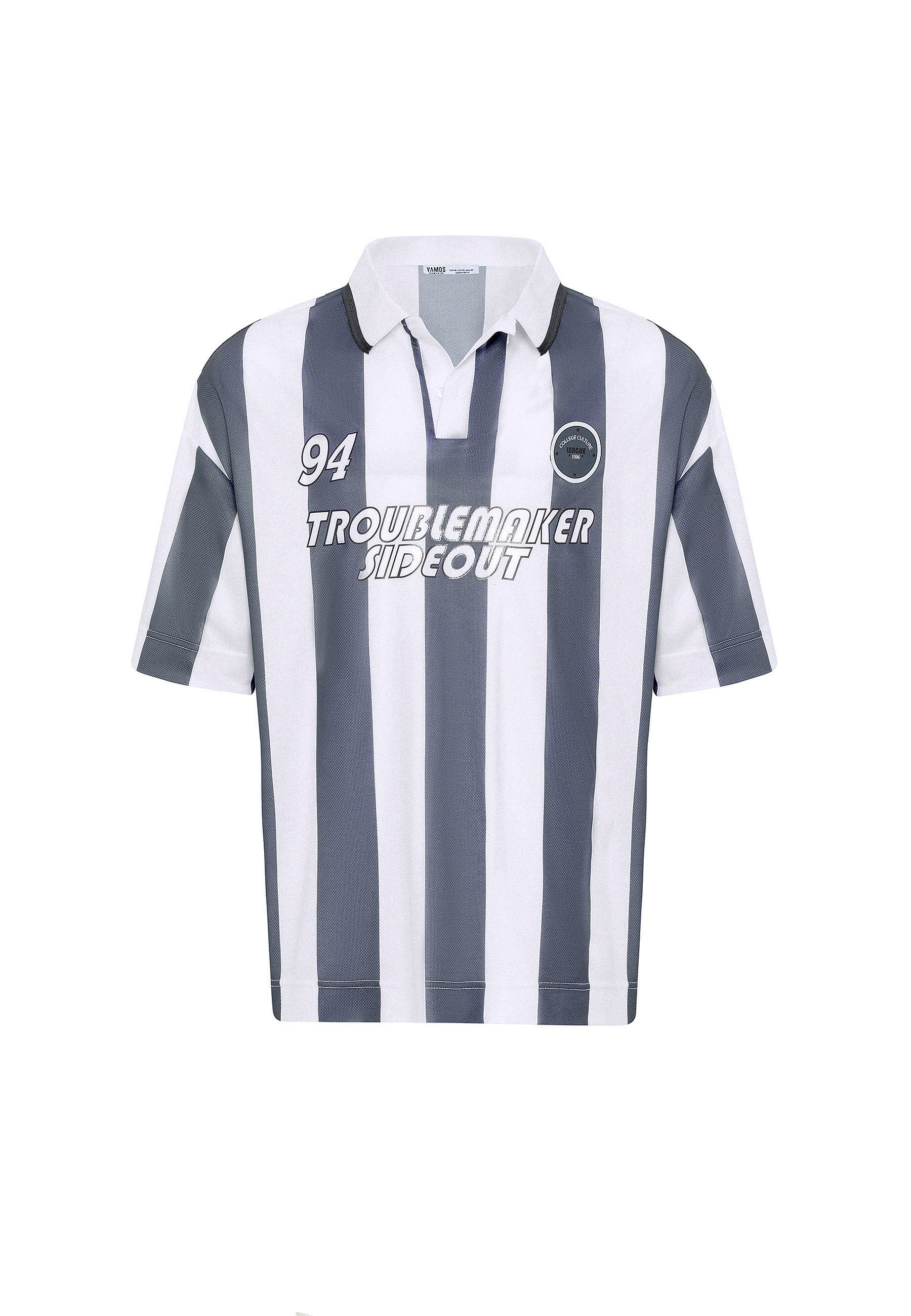 Oversized Polo-Collar Jersey T-Shirt – Sport Luxe in Black, Green, Blue, Red & Grey