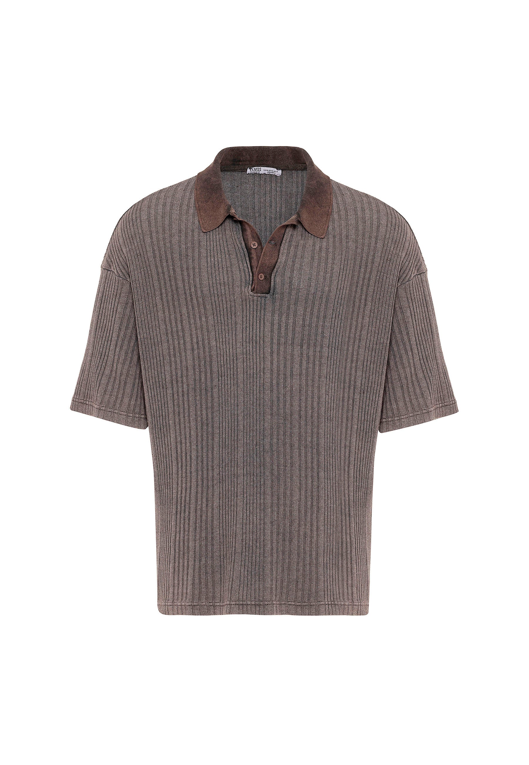 Oversized Knit Polo-Collar Top – Elevated Comfort with Clean Minimalism