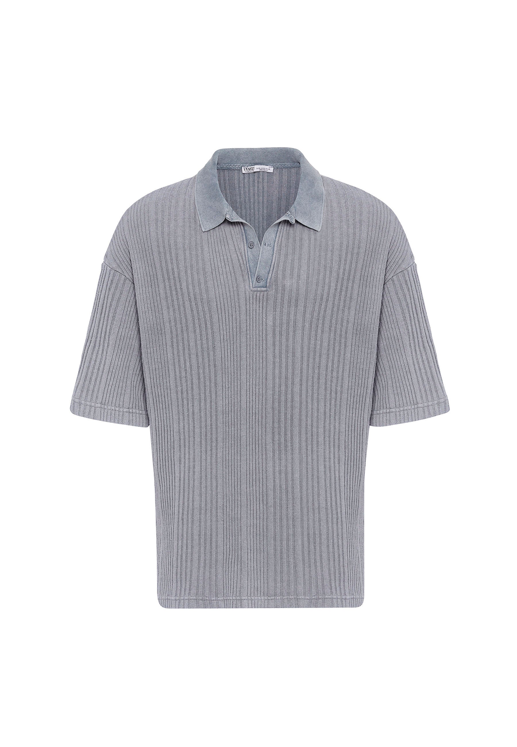 Oversized Knit Polo-Collar Top – Elevated Comfort with Clean Minimalism