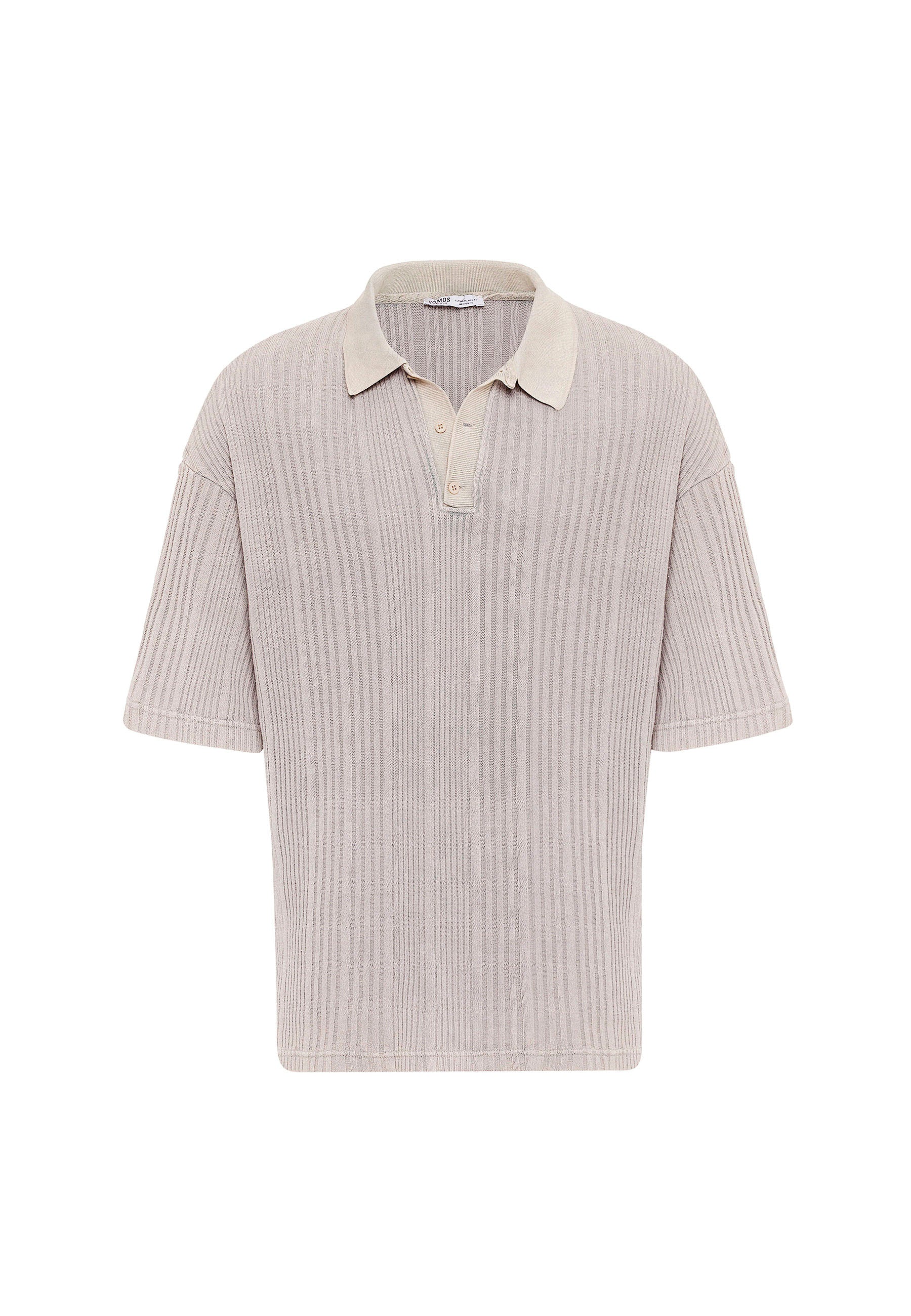 Oversized Knit Polo-Collar Top – Elevated Comfort with Clean Minimalism