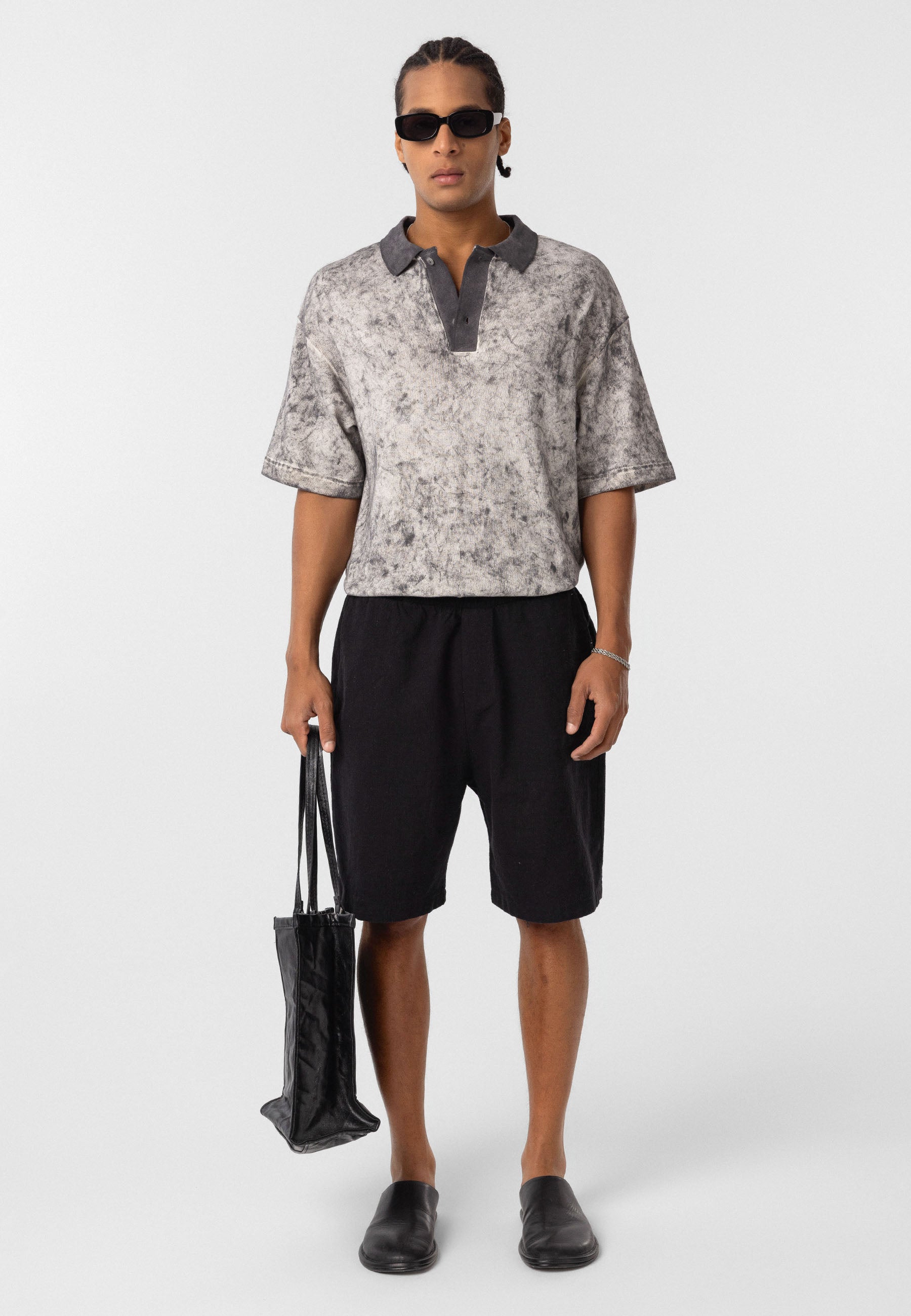 Washed Oversize Polo-Collar T-shirts – Available in 4 Essential Shades