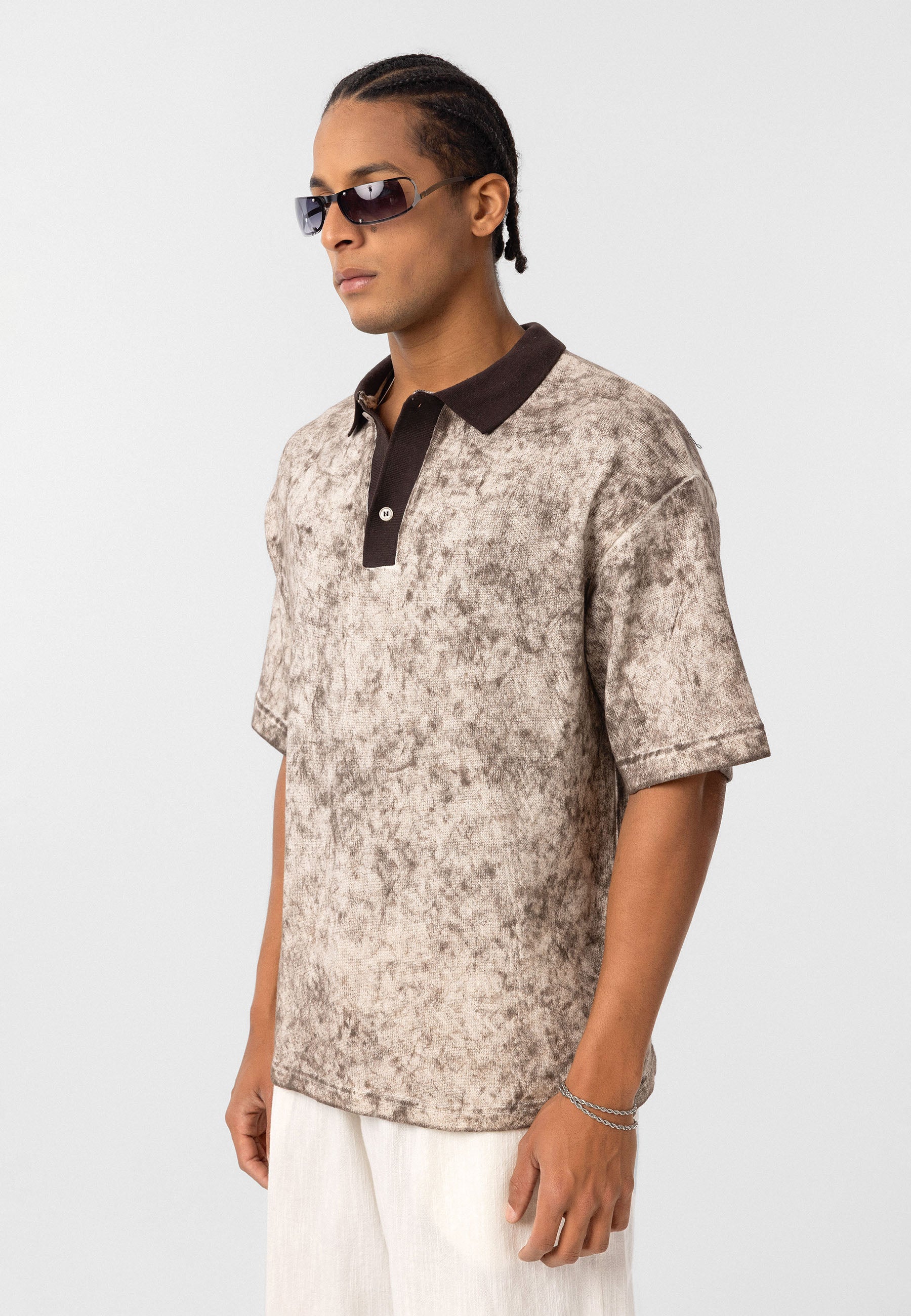 Washed Oversize Polo-Collar T-shirts – Available in 4 Essential Shades