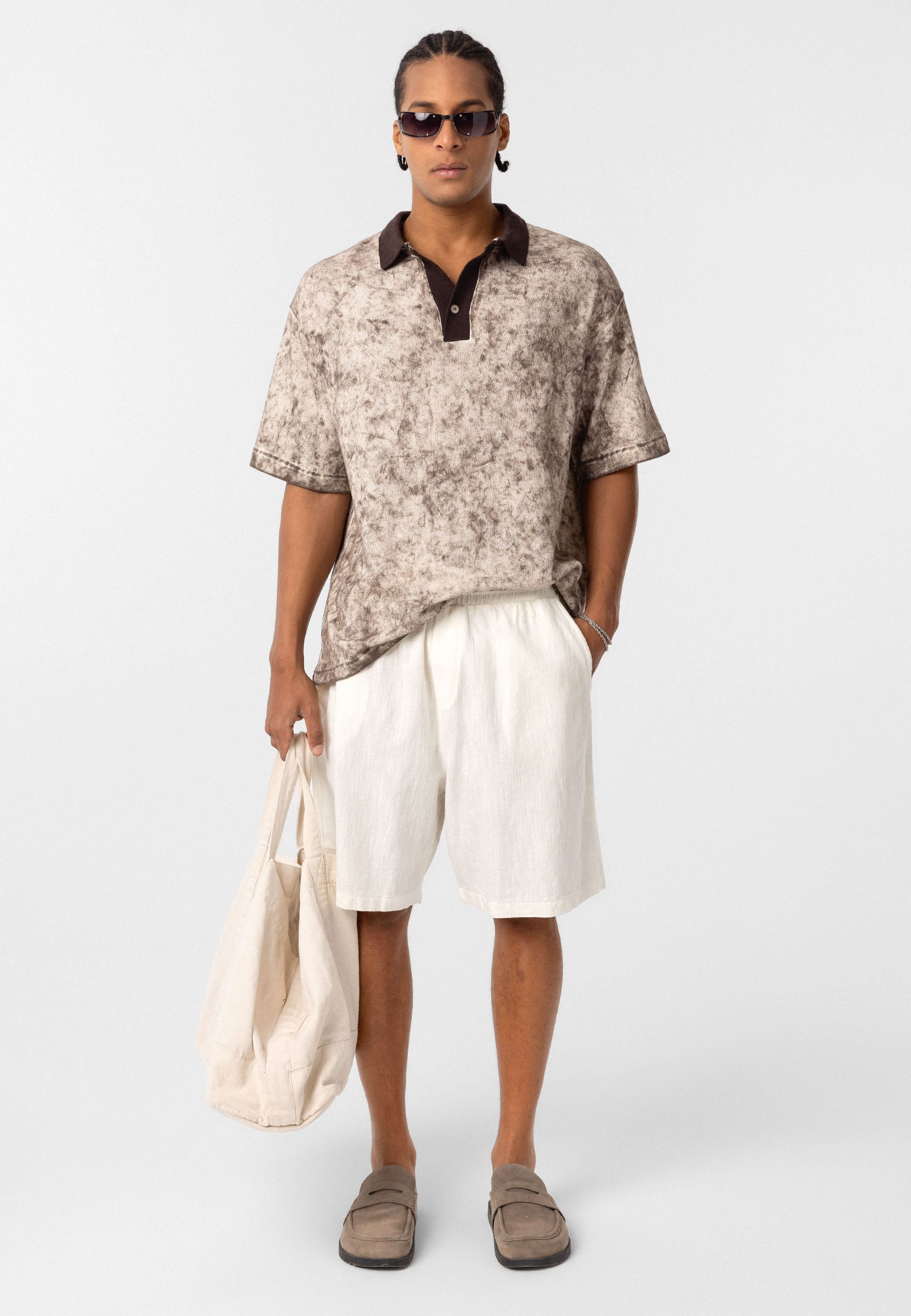 Washed Oversize Polo-Collar T-shirts – Available in 4 Essential Shades