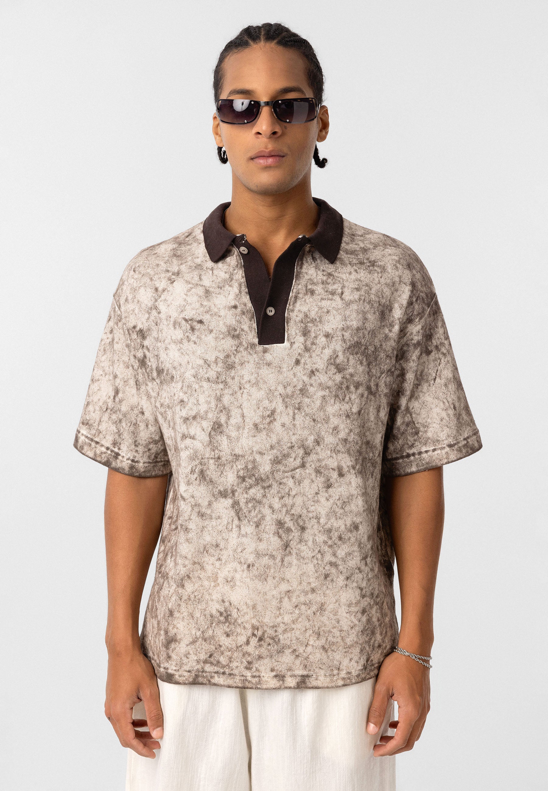 Washed Oversize Polo-Collar T-shirts – Available in 4 Essential Shades