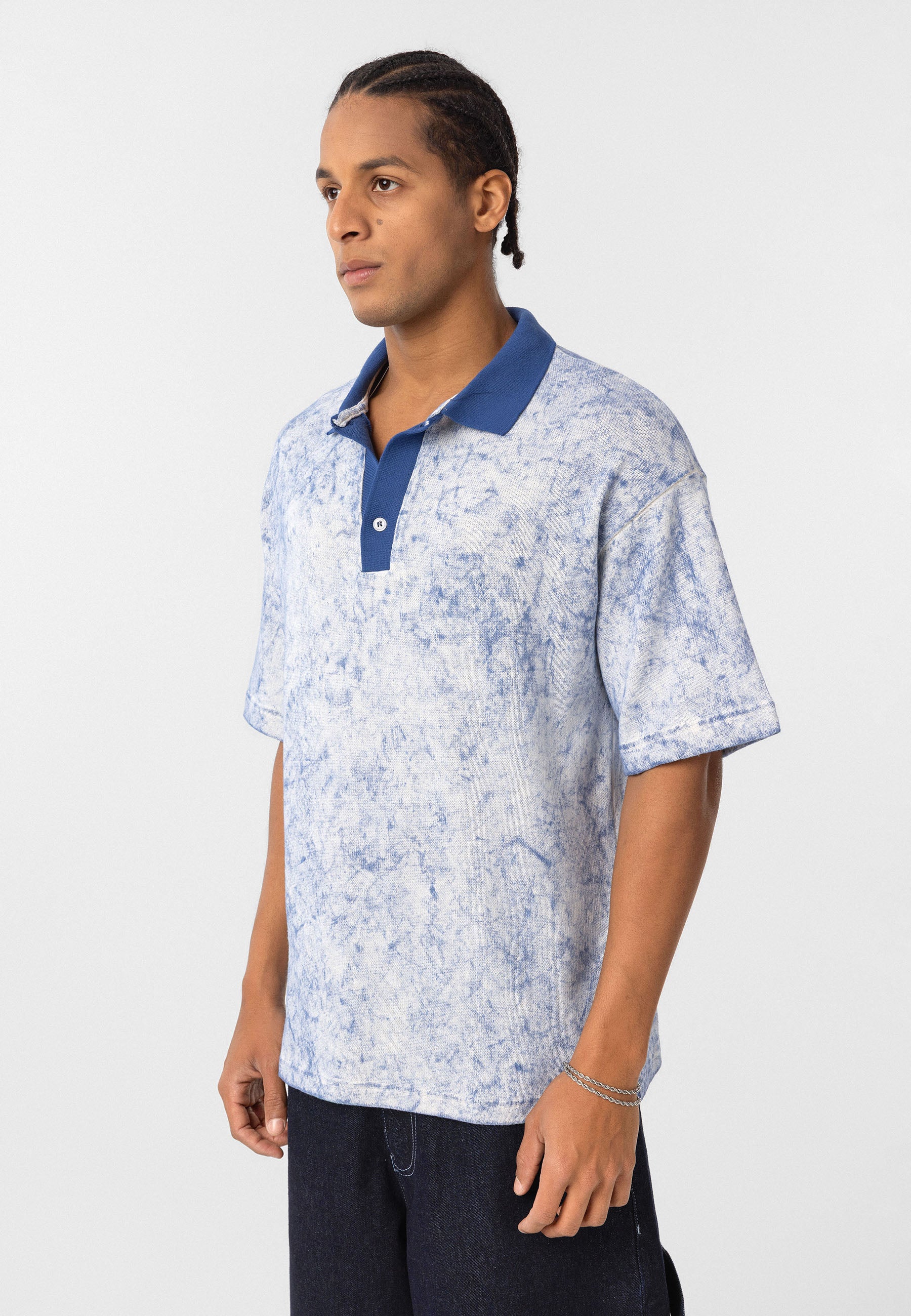 Washed Oversize Polo-Collar T-shirts – Available in 4 Essential Shades