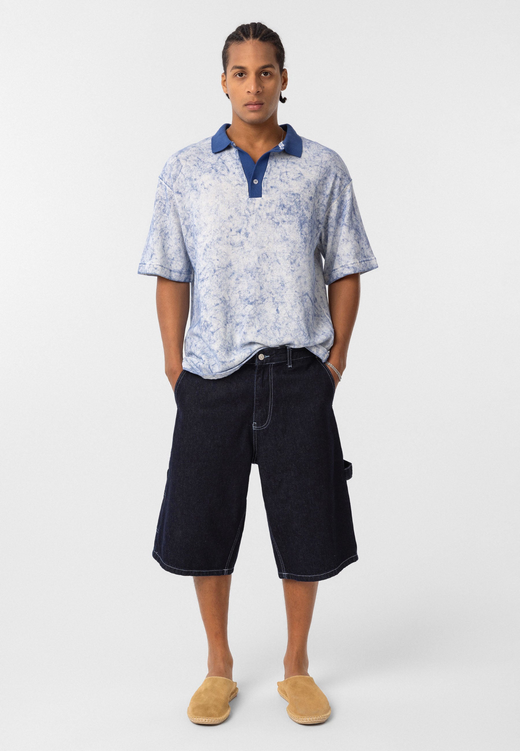 Washed Oversize Polo-Collar T-shirts – Available in 4 Essential Shades