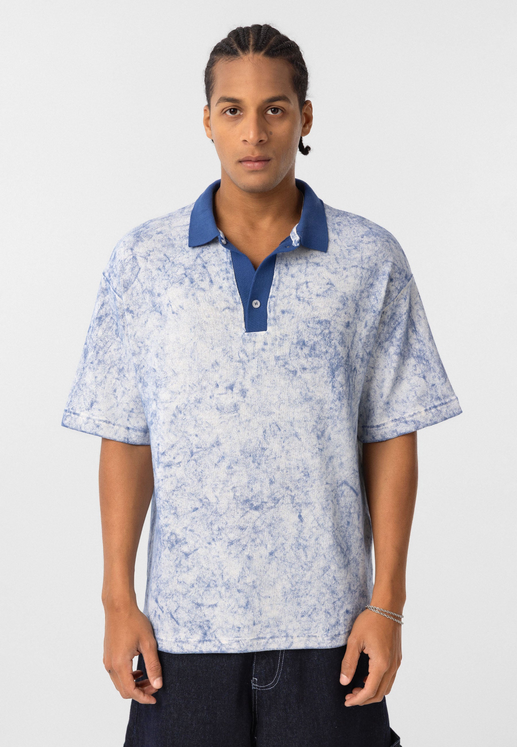 Washed Oversize Polo-Collar T-shirts – Available in 4 Essential Shades