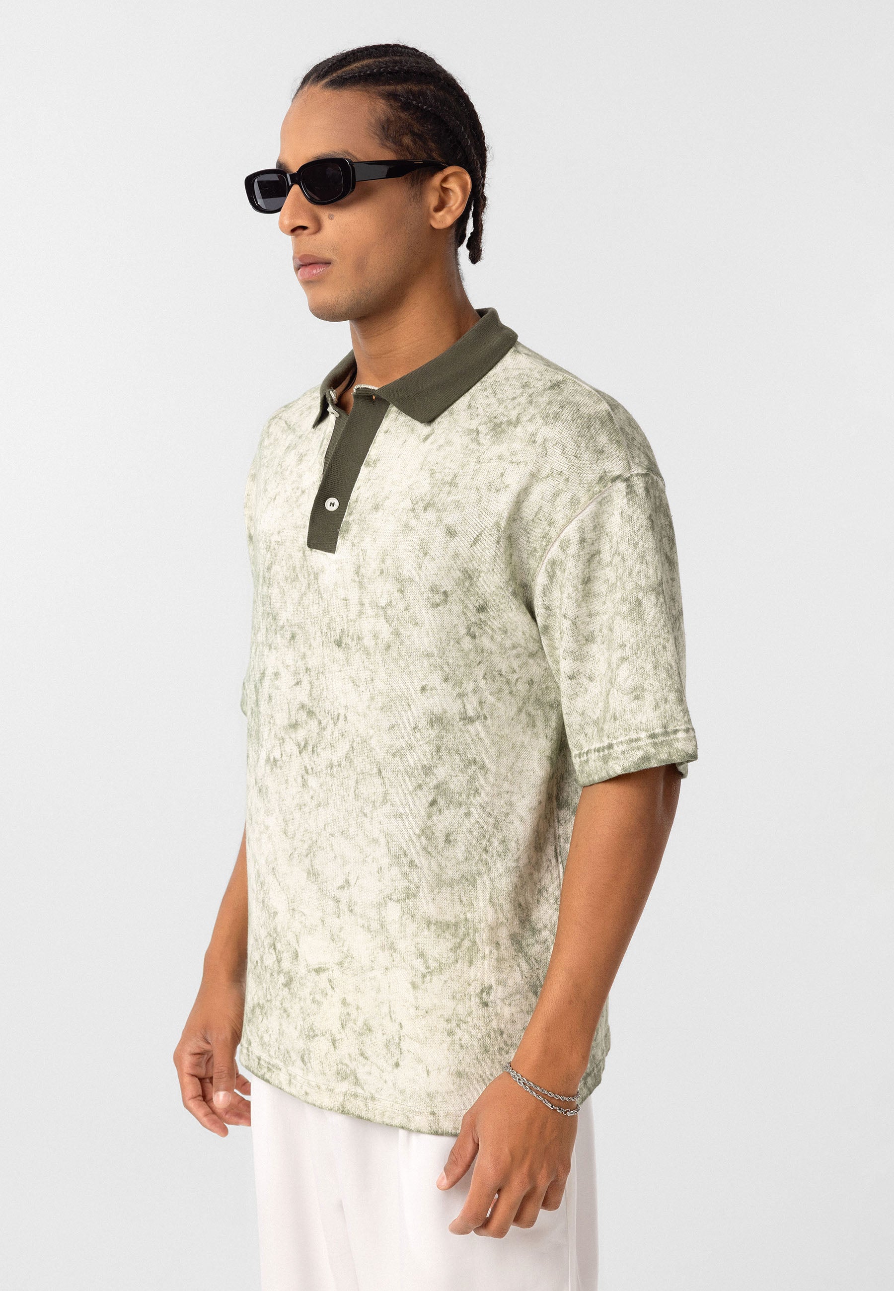 Washed Oversize Polo-Collar T-shirts – Available in 4 Essential Shades