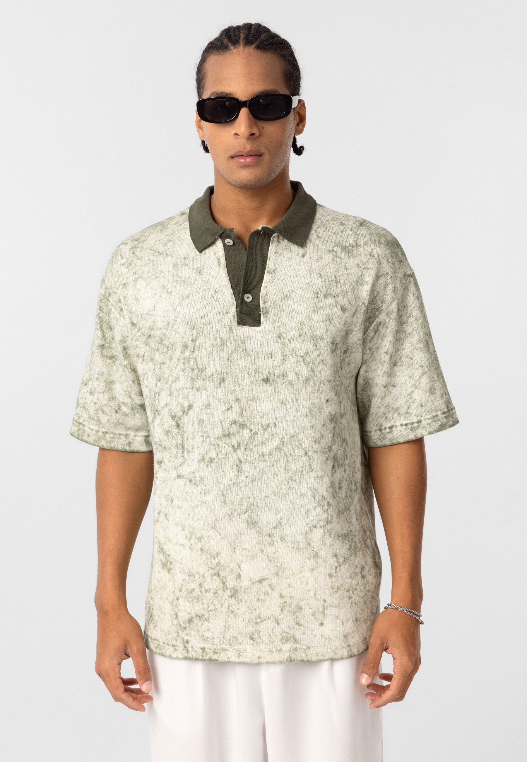 Washed Oversize Polo-Collar T-shirts – Available in 4 Essential Shades